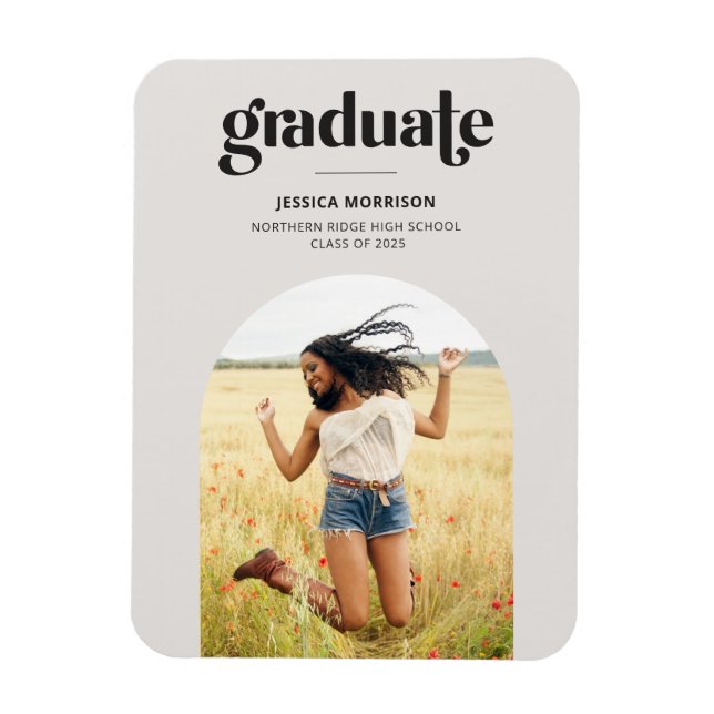 Bekanntgabe des fetten Graduate Neutral Gray Foto  Magnet (Vertikal)