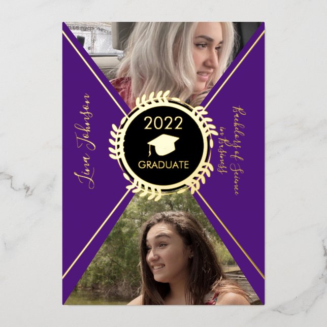 Bekanntgabe des geometrischen Abschlusses Gold Folieneinladung (Vorderseite)