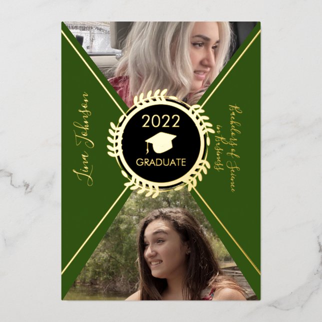 Bekanntgabe des geometrischen Abschlusses Gold Folieneinladung (Vorderseite)