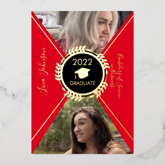 Bekanntgabe des geometrischen Abschlusses Gold Folieneinladung (Vorderseite)