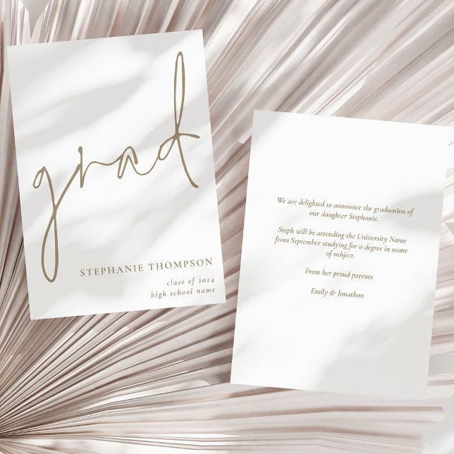 Bekanntgabe des Grand Gold Script Abschlusses Ankündigung (Front and back view)