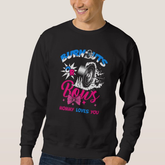 Bekanntgabe des Party von Burnouts oder Bows Gende Sweatshirt (Vorderseite)