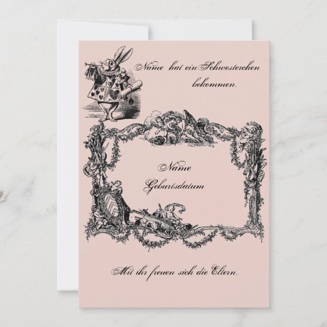 Bekanntgabe zur Geburt – Geburtskarte Einladung (Vorderseite)
