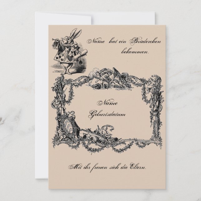 Bekanntgabe zur Geburt – Geburtskarte Einladung (Vorderseite)