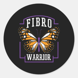 Bekanntheitsfibro Warrior Graphic Butterfly Runder Aufkleber