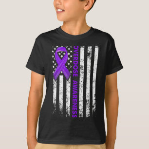 Bekanntheitsflagge Lila Flachbandaufnahme Erholung T-Shirt