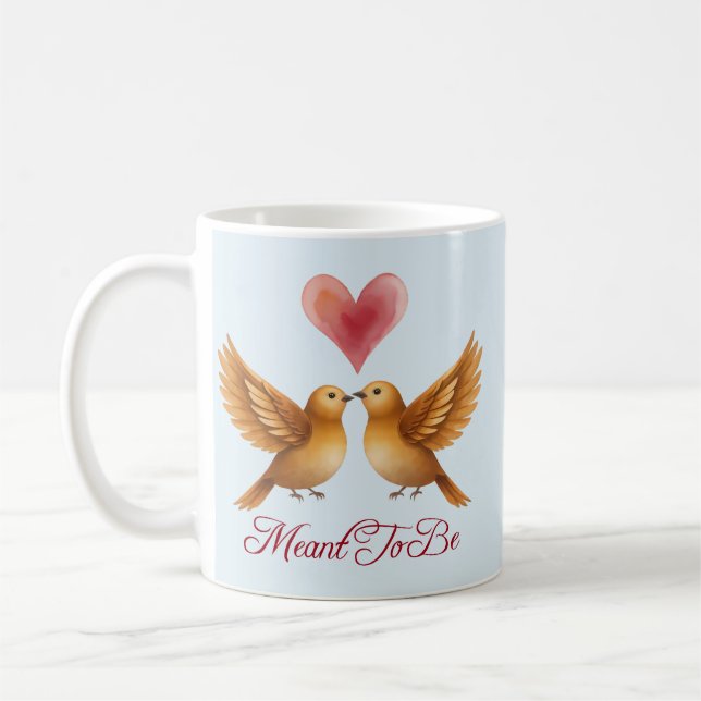 Bekenntnis zu lieben Vögel Hochzeitstag Kaffeetasse (Links)