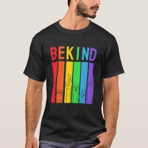 Bekind Gay Pride Closing Lgbt Rainbow Flag Herz T-Shirt