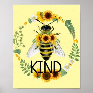 BeKind Sonnenblumen Kindness Yellow Class Poster