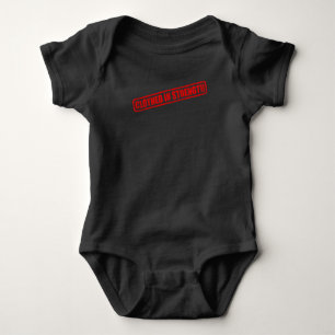 Bekleidet in Stärke - Rote Briefmarke Design - Bib Baby Strampler