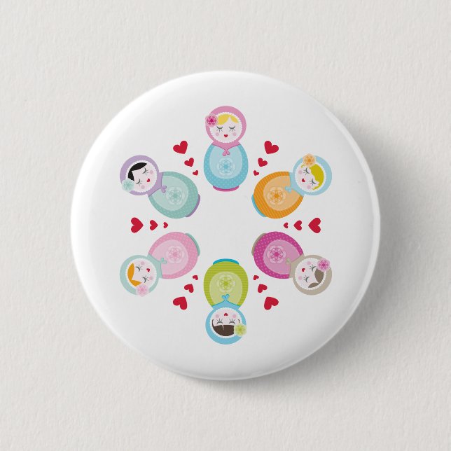 BEKLEIDUNG :: Babushka-Puppen - Mandala Button (Vorderseite)
