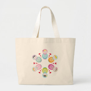 BEKLEIDUNG :: Babushka-Puppen - Mandala Jumbo Stoffbeutel