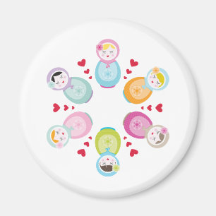 BEKLEIDUNG :: Babushka-Puppen - Mandala Magnet