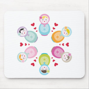 BEKLEIDUNG :: Babushka-Puppen - Mandala Mousepad