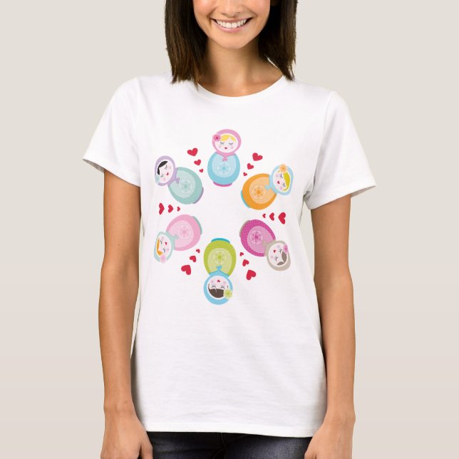 BEKLEIDUNG :: Babushka-Puppen - Mandala T-Shirt (Vorderseite)