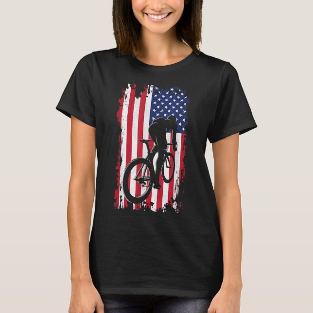 Bekleidung für Fahrradfahrer der amerikanischen Fl T-Shirt (Vorderseite)