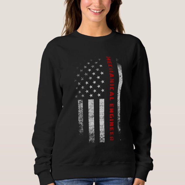 Bekleidung für Vintage amerikanische Flaggenmechan Sweatshirt (Vorderseite)