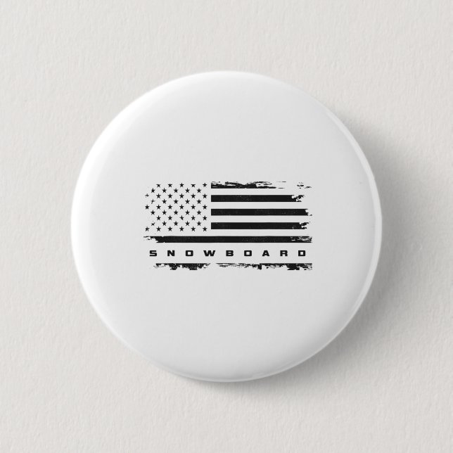 Bekleidung mit amerikanischer Flagge - Snowboarden Button (Vorderseite)