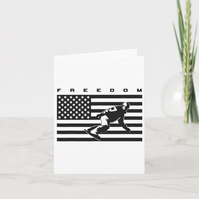 Bekleidung mit amerikanischer Flagge - Snowboarden Karte (Vorderseite)
