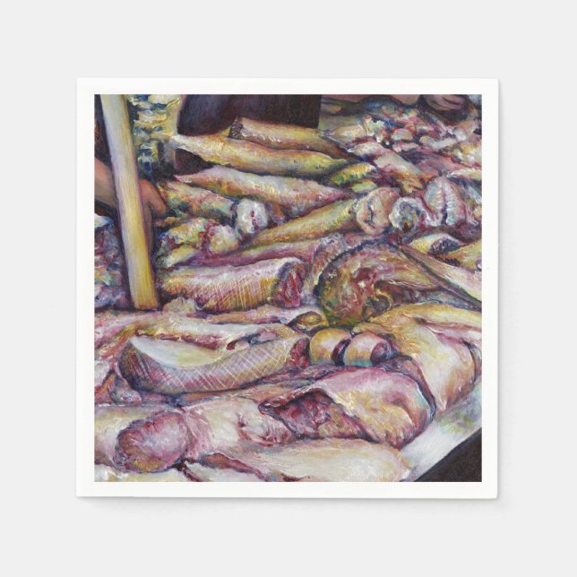 Bekleidung mit frischem Fisch Serviette (Vorderseite)