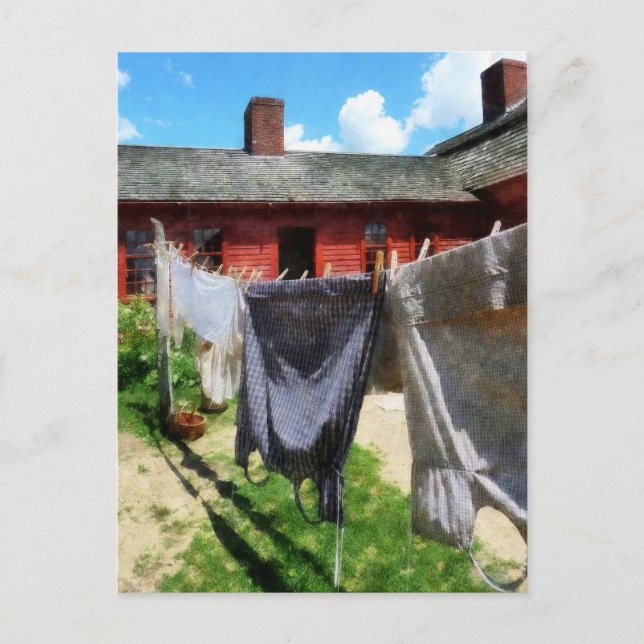 Bekleidung über Line Closeup Postkarte (Vorderseite)