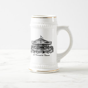 Bekleidung und Geschenke für französische Karussel Bierglas