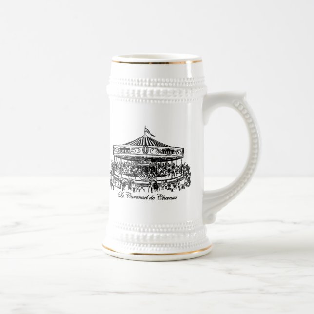 Bekleidung und Geschenke für französische Karussel Bierglas (Rechts)
