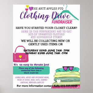 Bekleidungsantrieb PTA Schule Fundraising-Poster P Poster