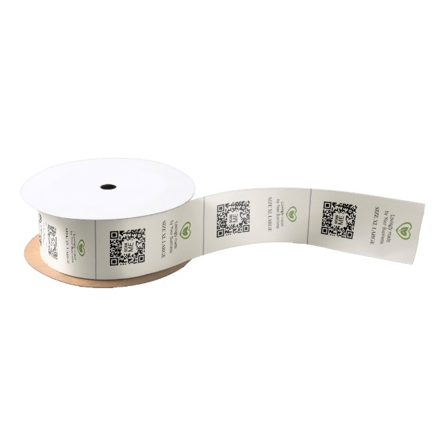 Bekleidungsetiketten Oberkragen QR Creme Satinband (Spule)