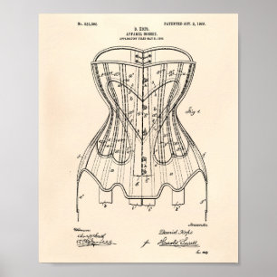 Bekleidungskorsett 1906 Patent Art Old Peper Poster