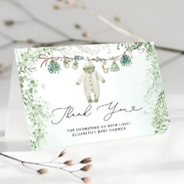 Bekleidungslinie Eucalyptus Baby Dusche Danke Kart