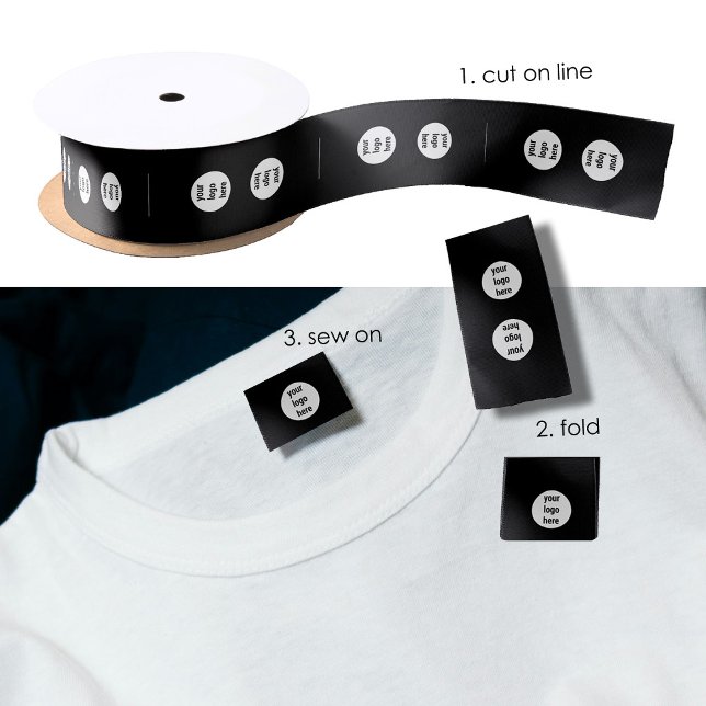 Bekleidungsmarken für benutzerdefinierte Logos auf Satinband (Custom Logo Clothing Labels Sew On Sewing Label Satin Ribbon)