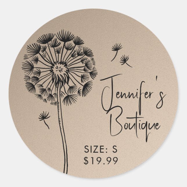 Bekleidungsmarken für kleine Unternehmen Blumenpre Runder Aufkleber (Vorderseite)