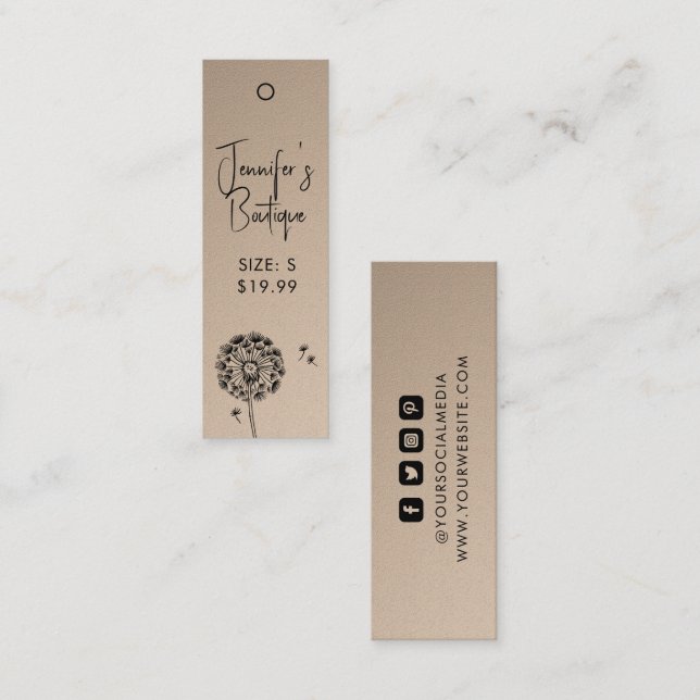 Bekleidungsmarken für kleine Unternehmen Blumenpre Telefonnummerkarte (Vorne/Hinten)