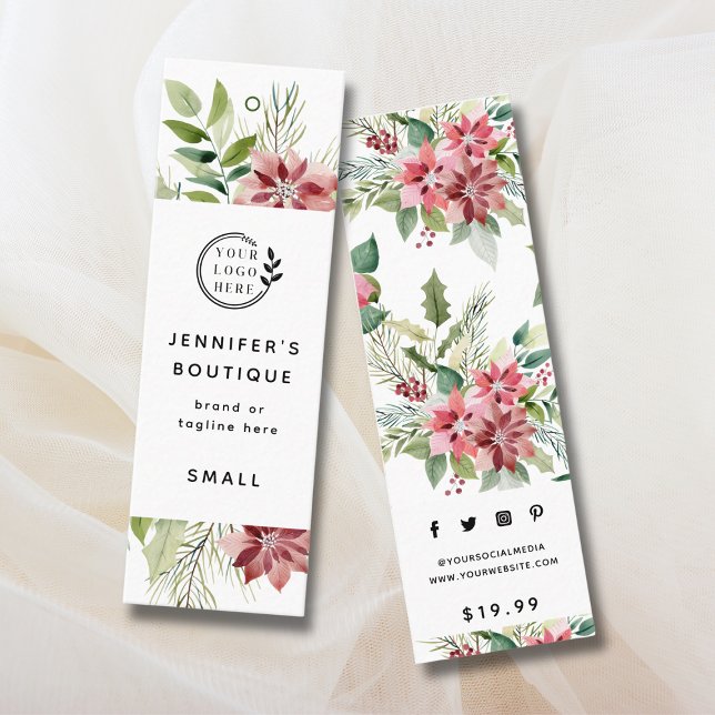 Bekleidungsmarken für kleine Unternehmen Poinsetti Telefonnummerkarte (Von Creator hochgeladen)