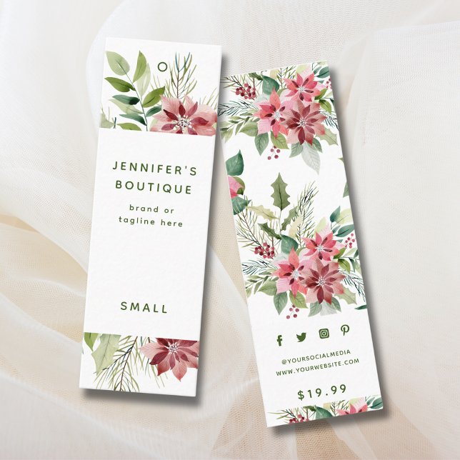 Bekleidungsmarken für kleine Unternehmen Poinsetti Telefonnummerkarte (Von Creator hochgeladen)