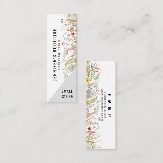 Bekleidungsmarken für kleine Unternehmen Preis-Eti Telefonnummerkarte (Vorne/Hinten)