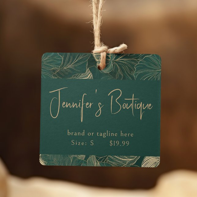 Bekleidungsmarken Green Gold Floral für kleine Unt Telefonnummerkarte (Von Creator hochgeladen)