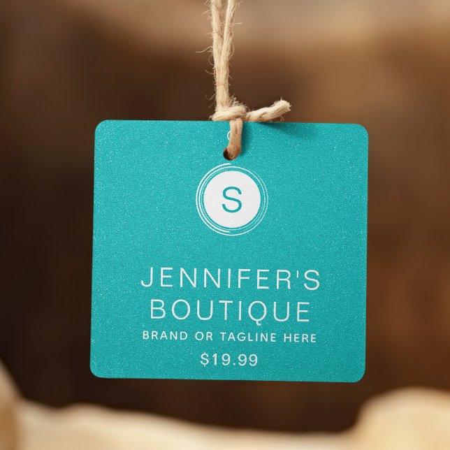 Bekleidungsmarken Kleine Unternehmen Aqua Glitzer Telefonnummerkarte (Von Creator hochgeladen)