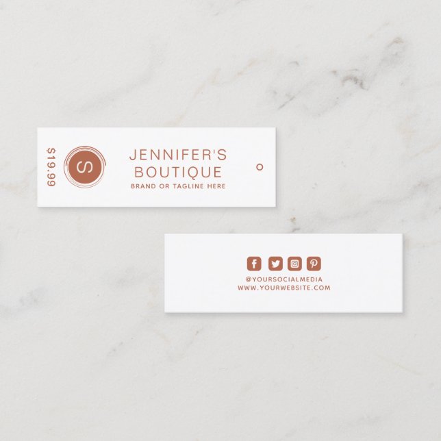 Bekleidungsmarken Kleine Unternehmen - Braune Prei Telefonnummerkarte (Vorne/Hinten)