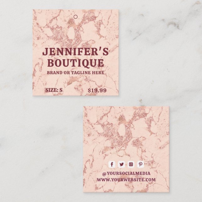 Bekleidungsmarken Kleine Unternehmen Elegant Luxus Telefonnummerkarte (Vorne/Hinten)