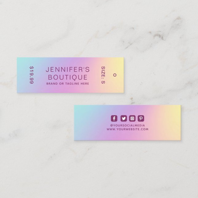 Bekleidungsmarken Kleine Unternehmen Moderner Rege Telefonnummerkarte (Vorne/Hinten)