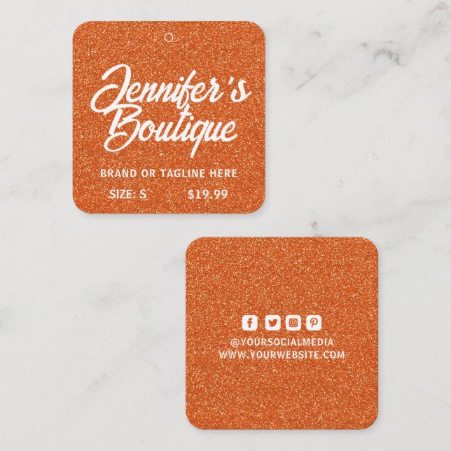 Bekleidungsmarken Kleine Unternehmen Orange Weißer Telefonnummerkarte (Vorne/Hinten)