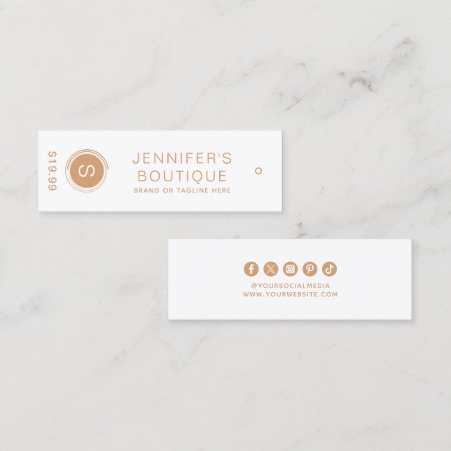 Bekleidungsmarken Kleine Unternehmen - Preisschild Telefonnummerkarte (Vorne/Hinten)