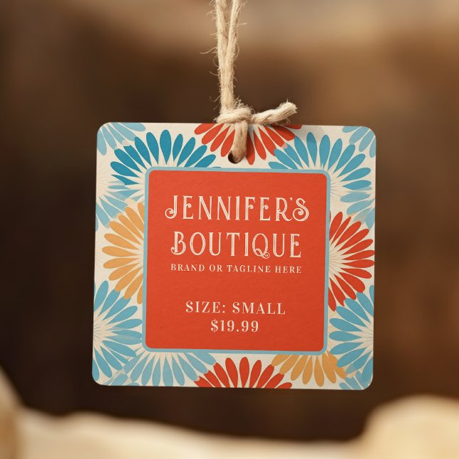 Bekleidungsmarken Kleine Unternehmen Retro Groovy  Telefonnummerkarte (Von Creator hochgeladen)