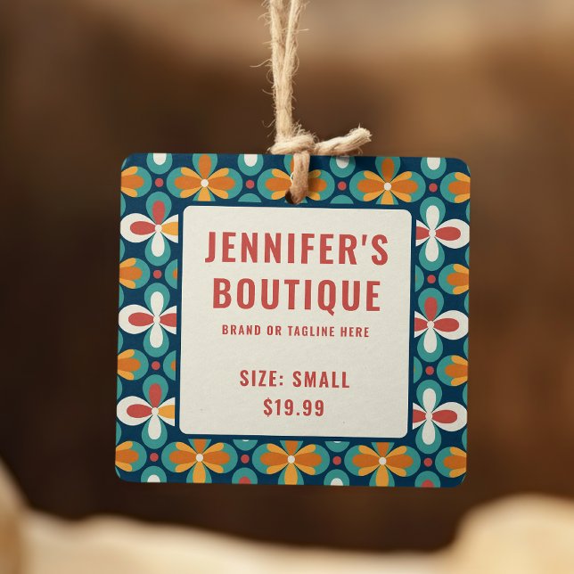 Bekleidungsmarken Kleines Business Retro Blumenmus Telefonnummerkarte (Von Creator hochgeladen)