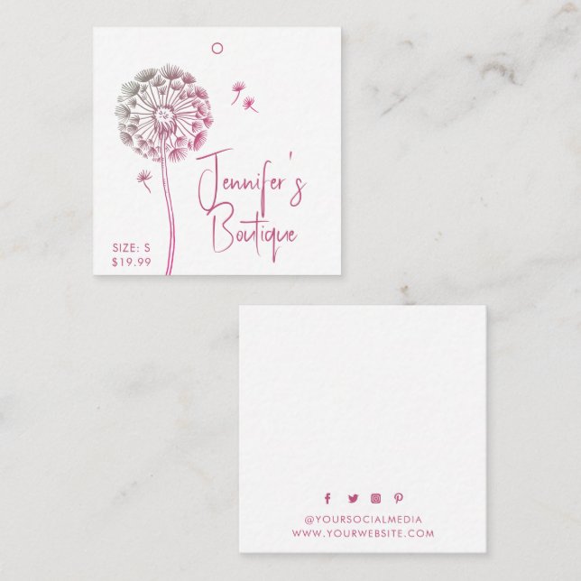 Bekleidungsmarken Lila Blumenpreise für kleine Unt Telefonnummerkarte (Vorne/Hinten)