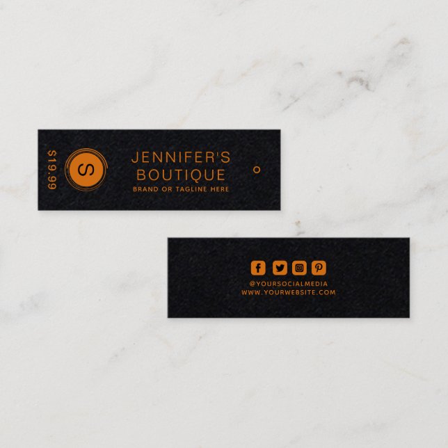 Bekleidungsmarken Orange für kleine Unternehmen Telefonnummerkarte (Vorne/Hinten)