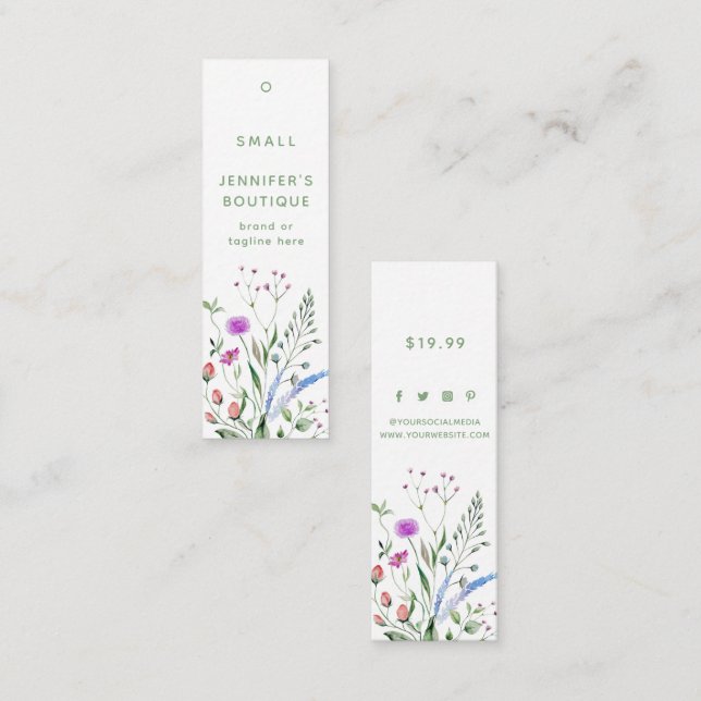 Bekleidungsmarken Small Business Luxury Floral Telefonnummerkarte (Vorne/Hinten)