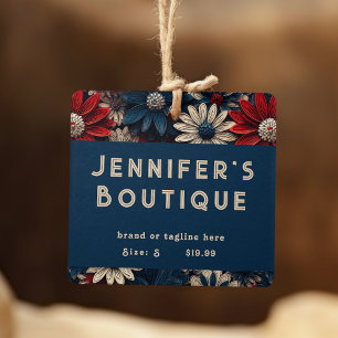 Bekleidungsmarken Small Business Red Blue Floral Telefonnummerkarte